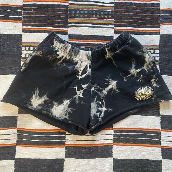 Santa Cruz Black Marbled Tie Dyed Mini Sweat Shirts. Medium. Pockets! - Picture 4 of 8